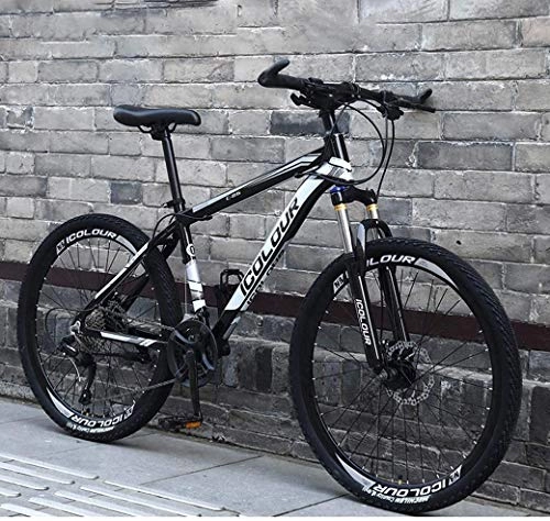Vélo de montagnes : SXTR VTT 66 cm, cadre en aluminium, double frein à disque, VTT avec suspension avant, vitesse variable 21 / 24 / 27 / 30 pour adulte et homme, 30 Speed