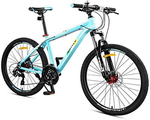 Vélo de montagnes : VTT 27 vitesses, adultes Hommes Femmes avant VTT hardtail, cadre de vélo en aluminium léger, rouge, 24 pouces, bleu, 26inch