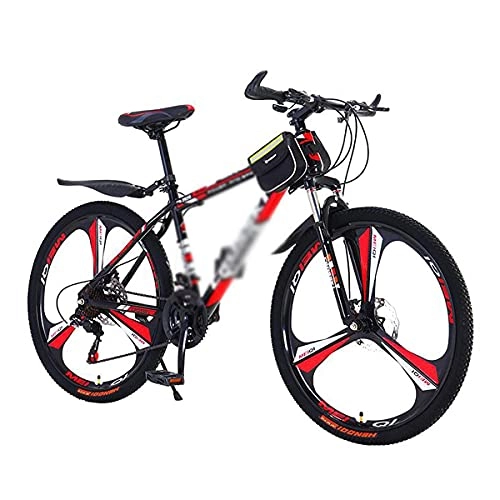 Vélo de montagnes : VTT de 66 cm - 21 / 24 / 27 vitesses - Vélo urbain - Vélo de ville avec double frein à disque et double suspension - Pour homme, femme, adulte et adolescent - Taille : 24 vitesses, couleur : rouge