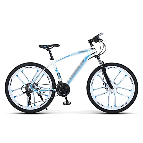 Vélo de montagnes : VTT en acier à haute teneur en carbone de 66 cm pour adulte 21 / 24 / 27 vitesses, double frein à disque, pour homme et femme (taille : 24 vitesses, couleur : vert)