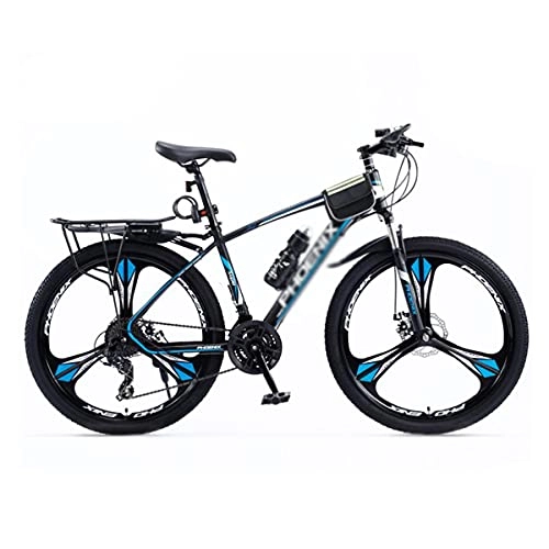 Vélo de montagnes : VTT Vélo Mountainbike 27.5 Cadre En Acier Au Carbone à Suspension Avant De Roue 24 Vitesses De Montagne Pour Hommes Adaptés Aux Hommes Et Femmes Enthousiastes De Cyclisme(Size:27 Speed, Color:Bleu)