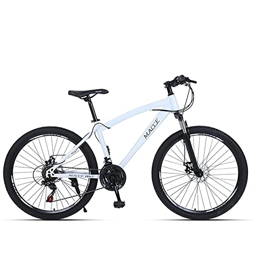 Vélo de montagnes : Vélo de montagne de 66 cm, 27 vitesses, vélo de montagne pour adulte / homme / femme, double frein à disque antidérapant, une variété de couleurs sont disponibles (26, blanc)