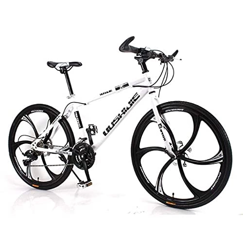 Vélo de montagnes : Vélo de montagne pour adulte et adulte - VTT de 66 cm - En acier au carbone - Avec roue unique - Double frein à disque - Suspension avant - Pour femme et homme