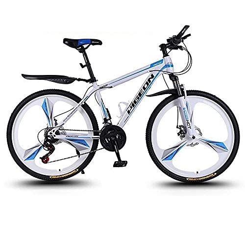 Vélo de montagnes : Vélo de montagne pour adulte et jeune adulte de 66 cm - Cadre rigide en acier au carbone - Double frein à disque et suspension avant - Pour femme