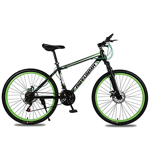 Vélo de montagnes : Vélo de montagne pour adultes et femmes - 21 vitesses - Absorbant les chocs - Double frein à disque - Suspension avant - Cadre en acier carbone