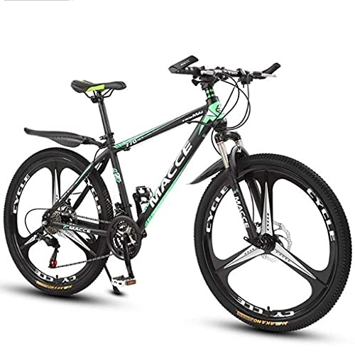 Vélo de montagnes : Vélo de montagne pour homme et femme - VTT - 66 cm - En acier au carbone - Absorbant les chocs - Roue unique - Frein à double disque - Suspension avant - Pour femme