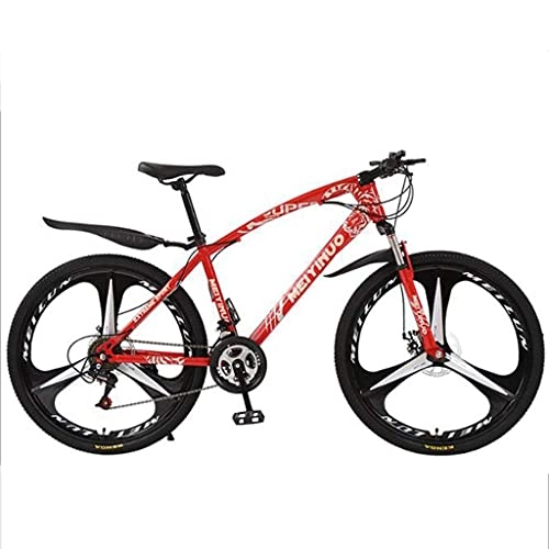 Vélo de montagnes : Vélo de montagne pour homme et femme - VTT de 66 cm - En acier au carbone - Double frein à disque - Suspension unique - Pour femme et homme