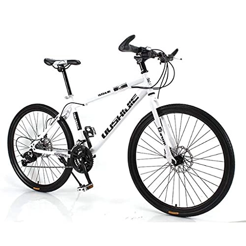 Vélo de montagnes : Vélo de montagne pour homme et femme - VTT - VTT - 66 cm - Suspension avant - Double frein à disque - Cadre en acier au carbone - Pour homme et femme