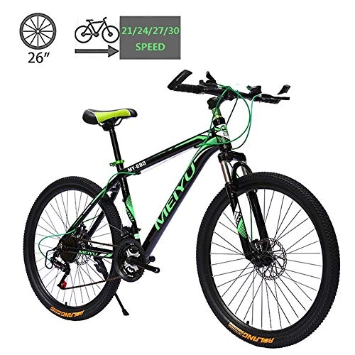 Vélo de montagnes : Vélo de montagne Vélos Gearshift, alliage d'aluminium Double Freins à disques Dirt Bike VTT, 26 pouces 21 / 24 / 27 / 30 Vitesse for Étudiant extérieur AQUILA1125 (Color : C)