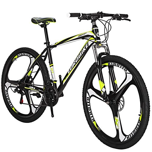 Vélo de montagnes : Vélo de montagne X1 69, 8 cm 21 vitesses Duai Frein à disque (K- Jaune)