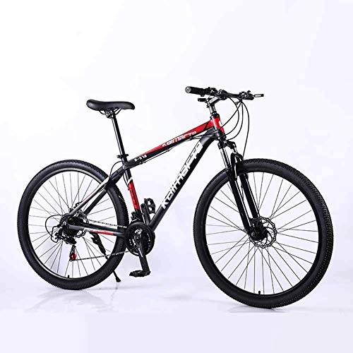 Vélo de montagnes : Vélo de vélo de montagne, roue à rayons en acier à haute teneur en carbone de 29 pouces, fourches de suspension avant à amortisseur arrière entièrement réglable à 24 vitesses, rouge, 21 vitesses