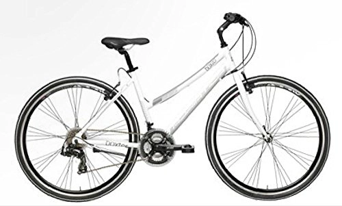 Vélo de montagnes : Vélo hybride Cycles Adriatique boxter FY pour femme avec châssis en aluminium, roues de 28 dérailleur shimano à 21 vitesses, femme, Bianco