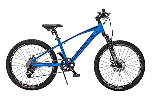 Vélo de montagnes : Vélo VTT Leader Fox Capitan Boy VTT 8 vitesses en aluminium Bleu mat 24