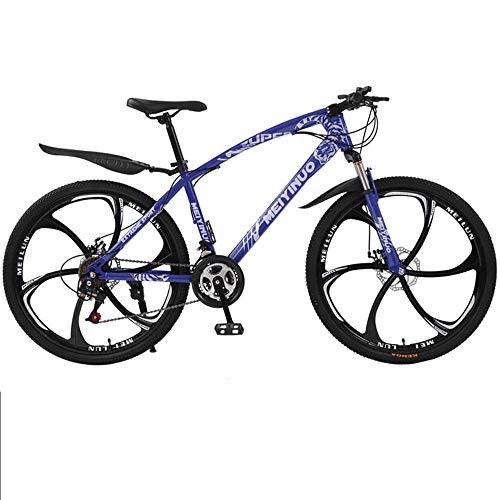 Vélo de montagnes : Vélos VTT Vélo de Montagne Adulte, Vélo tout terrain adulte 26 pouces 27 vitesses vélo étudiant à double amortisseur de frein à disque bleu B