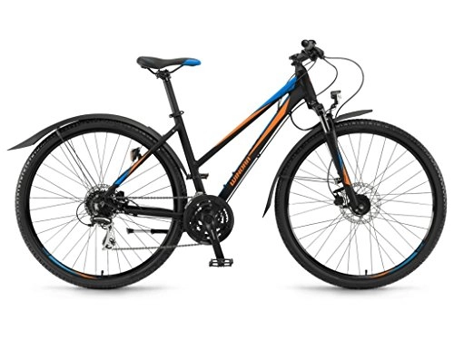 Vélo de montagnes : Winora Samoa Vélo de montagne pour femme 28'' 24 vitesses Acera 17 / 18 Winora Noir / orange / bleu mat 46