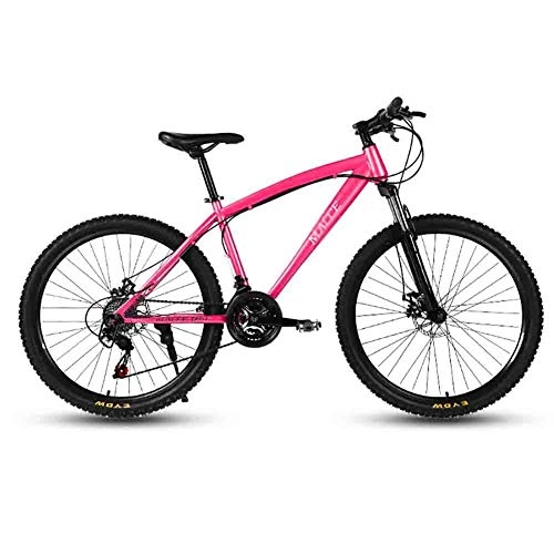 Vélo de montagnes : WJJ Vélos de Ville VTT, VTT en Aluminium VTT Adulte VTT Vélo Route Vélos for Hommes et Femmes 24En Roues Double Vitesse réglable Frein à Disque Vélo de Montagne Adulte (Color : Pink, Size : 21 Speed)