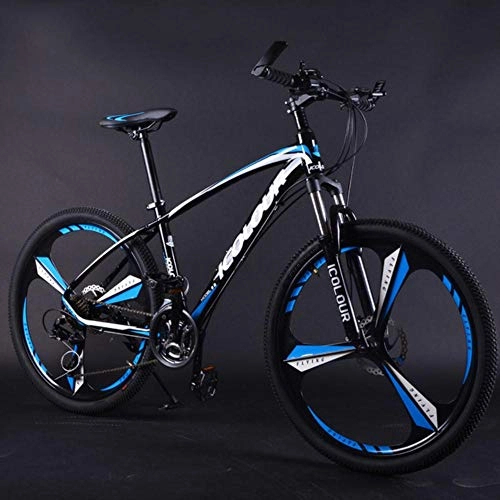 Vélo de montagnes : WND VTT en Alliage d'aluminium Roue à Vitesse Variable Choc Double Freins à Disque Hommes et Femmes vélo, Noir Bleu, 21 Vitesses