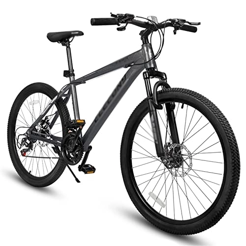 Vélo de montagnes : Wonzone zxc Frein à disque de vélo Cadre en aluminium Vélo de montagne pour adultes Protection anti-crevaison Roue Suspension Fourche Vélo Stock (couleur : noir)