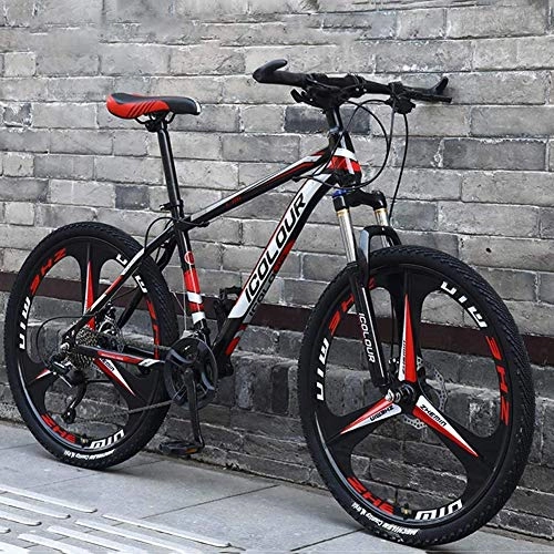 Vélo de montagnes : WSZGR Adulte Vélo VTT, Hardtail Bike avec Suspension Avant, 26 Pouces 30 Vitesse Aluminium Léger Vélo VTT Noir Et Rouge 26" 30-Vitesse
