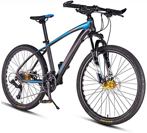 Vélo de montagnes : XinQing-Bicyclette 26inch 27 Vitesses Mountain Bikes, Double Frein à Disque Hardtail VTT, Hommes Femmes Adultes Tout-Terrain VTT, Missing & Guidon (Color : Blue)
