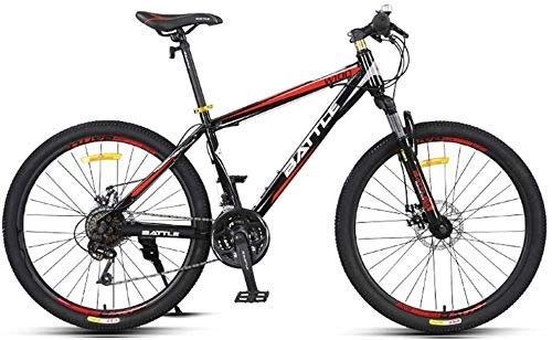 Vélo de montagnes : XIUYU 24x Mountain Bikes, 26 Pouces Adulte Haute teneur en Carbone Cadre en Acier Hardtail vélos Tout-Terrain VTT Hommes, Vélos Anti-Slip (Color : Red)