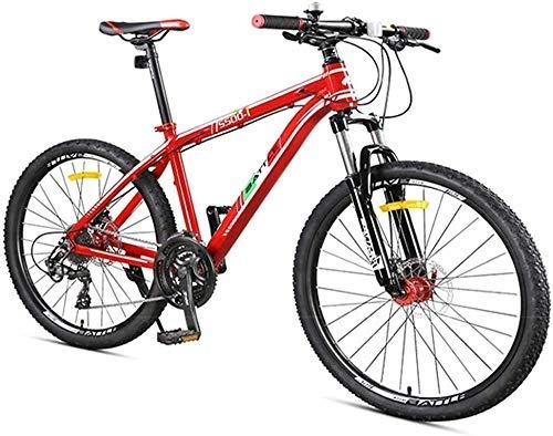 Vélo de montagnes : XIUYU 27-Speed ​​Mountain Bikes, Suspension Avant Hardtail VTT, Adulte Femmes Hommes Tout Terrain vélo avec Double Disque de Frein (Color : Red, Size : 24 inch)