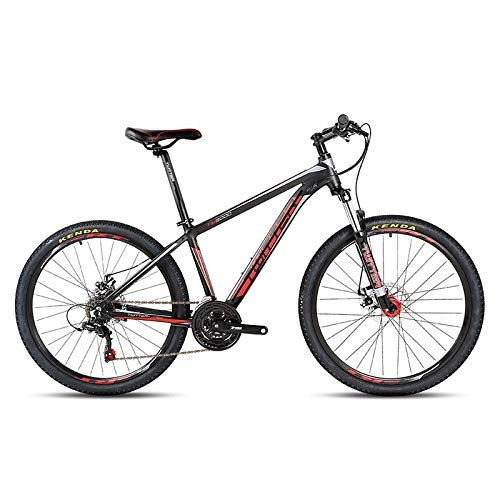 Vélo de montagnes : XXY 21 Speed VTT Double Freins Disque VTT Vlo tudiant Bicyclette 26 Pouces (Color : Black Red, Size : 26x17 inch)