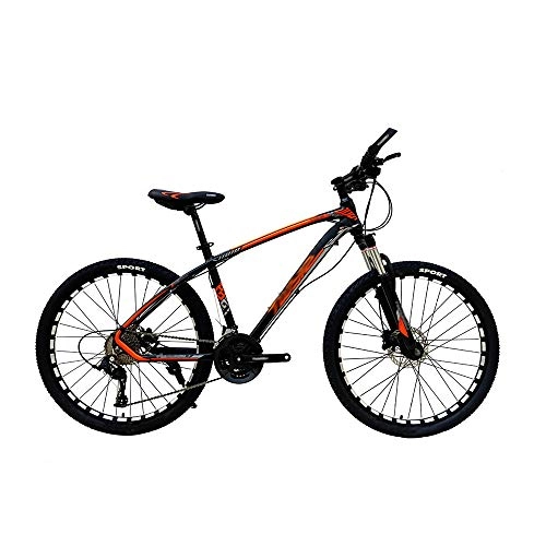 Vélo de montagnes : YALIXI VTT, vélo de Montagne Adulte, Frein à Huile en Alliage d'aluminium de Roue de 26", pédale antidérapante, équitation extérieure Adulte vélo Noir Orange 27 Vitesses