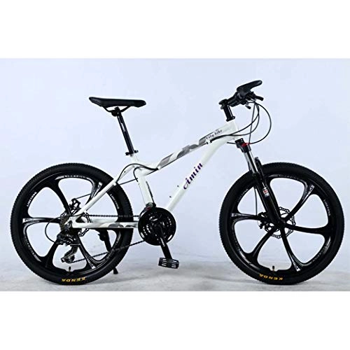 Vélo de montagnes : ZTYD 24 Pouces 24 Vitesses VTT pour Adultes, léger en Alliage d'aluminium Plein Cadre, Suspension Avant Roue Femme Déplacement Hors Route étudiant Adulte vélo, Disque de Frein, Blanc, C