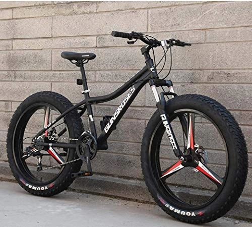 Vélos de montagne Fat Tires : 21Speed ​​Vélos de route, tout-terrain Vélo de montagne, Adulte 26inch Fat Tire Hardtail motoneige, cadre de double suspension et fourche à suspension (Color : Black 3)