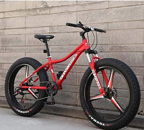 Vélos de montagne Fat Tires : 24Speed ​​Mountain Bikes, 26inch Fat Tire Route, cadre de double suspension et fourche à suspension tout-terrain Vélo de montagne adulte hommes, (Color : Red 2)