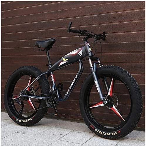 Vélos de montagne Fat Tires : 26 pouces Hardtail Mountain Bike, Adulte Fat Tire Vélo de montagne, Freins à disque mécanique, Suspension avant Bikes Hommes Femmes XIUYU (Color : Grey 3 Spokes, Size : 27 Speed)