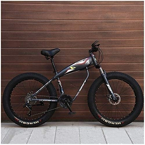 Vélos de montagne Fat Tires : 26 pouces Hardtail Mountain Bike, Adulte Fat Tire Vélo de montagne, Freins à disque mécaniques, Suspension avant Bikes Hommes Femmes, (Color : Grey Spokes)