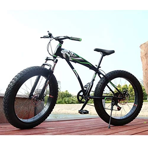 Vélos de montagne Fat Tires : Adulte Fat Bike Anti-Glissement Vélo De Course Tout-Terrain, RNNTK Cadre en Acier à Haute Teneur en Carbone BMX Tout Le Terrain Mountain Bicycle, Double Freins à DisqueC -24 Vitesse -26 Pouces