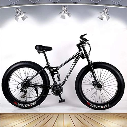 Vélos de montagne Fat Tires : Adulte Fat Tire VTT, Tout-Terrain Suspension Vélos Neige, Double Frein à Disque Plage Cruiser vélo, 26 Pouces Roues, 21Speed ​​Hommes Femmes Usage général, A