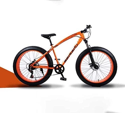 Vélos de montagne Fat Tires : Aoyo Tout Terrain Vélo de Montagne, 26 Pouces Fat Tire Hardtail VTT, Double Suspension Cadre et Fourche à Suspension, et Les Femmes Adultes Hommes, (Color : Orange Spoke)