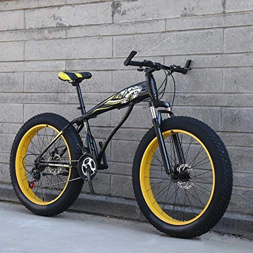 Vélos de montagne Fat Tires : Bicyclette velo vtt 27 vitesses, vélo de montagne de sports de plein air étudiant adulte roues élargies de 4 pouces+système de frein à disque+cadre en acier à haute teneur en carbone, C, 24 inches
