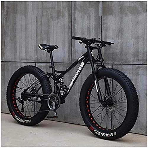 Vélos de montagne Fat Tires : MOME 21SpeedRoad Bike Fat Tire VTT 26" avec frein à disque, double système de suspension, cadre en acier au carbone, vélo de course, vélo de ville
