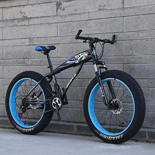 Vélos de montagne Fat Tires : Mountain Bike, 24 « / 26 » Big Wheel neige vélo, 21 vitesses double frein à disque, fort amortisseur de la fourche avant, extérieur hors route de la plage Bike (Color : E)