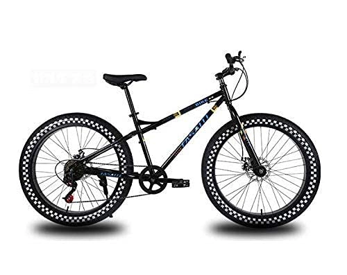 Vélos de montagne Fat Tires : N&I Vélo de montagne 26 pouces pour adultes Fat Tire Hardtail Bike Bike Bike Bike Frame High Carbon Dual Disc Brake Blue 24 Speed White 21 vitesses