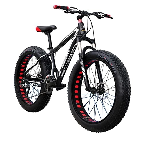 Vélos de montagne Fat Tires : Nationalr Reeim VTT Fatbike 26 mtb pour adulte - Alliage d'aluminium - 27 / 30 vitesses - Double ressort complet - Double frein à disque