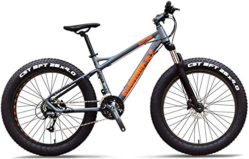 Vélos de montagne Fat Tires : Nologo Vélo 27-Speed ​​Mountain Bikes, Professionnel 26 Pouces Adulte Fat Tire Hardtail VTT, Cadre en Aluminium Suspension Avant Terrain vélo