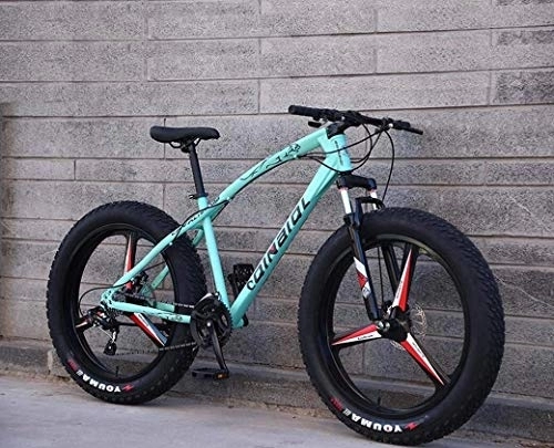 Vélos de montagne Fat Tires : Tout Terrain Vélo de montagne, 26 pouces Fat Tire Hardtail VTT, double suspension cadre et fourche à suspension, et les femmes adultes hommes, (Color : Green 3 impeller)