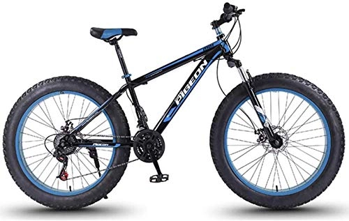 Vélos de montagne Fat Tires : VTT 24 vitesses, adultes 27, 5 pouces de Fat Mountain, cadre en acier à haute teneur en carbone, VTT unisexe, Bleu, bleu