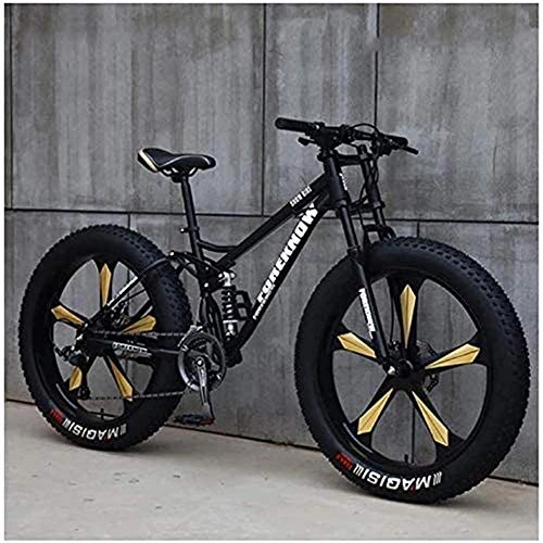 Vélos de montagne Fat Tires : Vélo de montagne 7SpeedRoad Fat Tire de 26 pouces avec frein à disque, cadre en acier au carbone, plus grande résistance d'équilibre, poids léger, vélo de course pour homme et femme