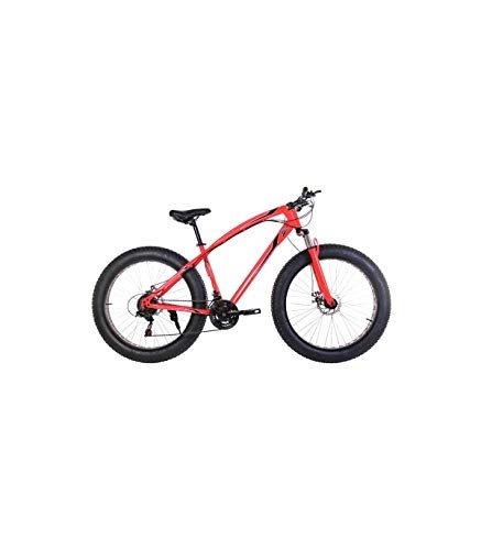 Vélos de montagne Fat Tires : Vélo Tout Terrain, VTT BEP-011, Fat-Bike 21 Vitesses Shimano 26'' rouses (Fluor Rouge)