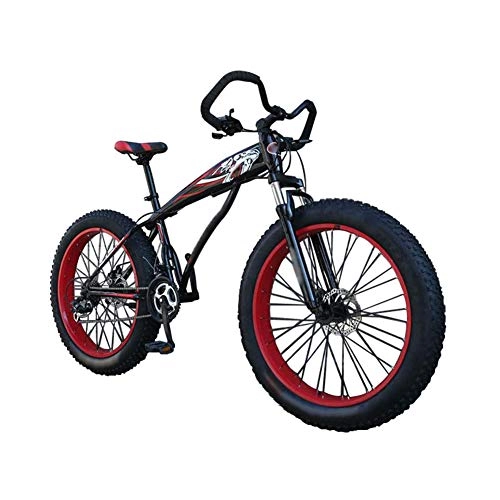 Vélos de montagne Fat Tires : WN-PZF Bicyclette Velo VTT 24 Vitesses, vélo de Montagne de Sports de Plein air étudiant Adulte Roues élargies de 4 Pouces+système de Frein à Disque+poignée Papillon, 24 inches