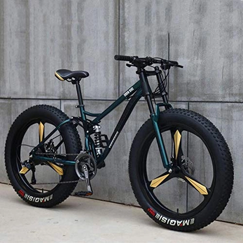 Vélos de montagne Fat Tires : WND Fat Bicycle 26 Pouces   Speed ​​Mountain Bike pour Adulte, Cyan-Bleu, 21 Vitesses