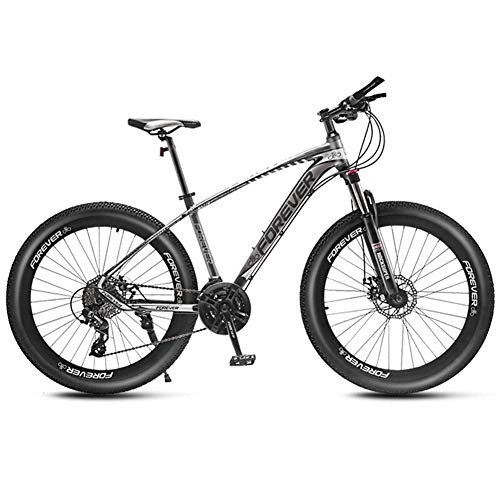 Vélos de montagne Fat Tires : XHJZ 27, 5 Pouces Mountain Bikes, Adulte 24 / 27 / 30 / 33 Vitesse Hardtail Mountain Bike, Cadre en Aluminium, Tout Terrain VTT, Siège réglable, D, 30 Speed