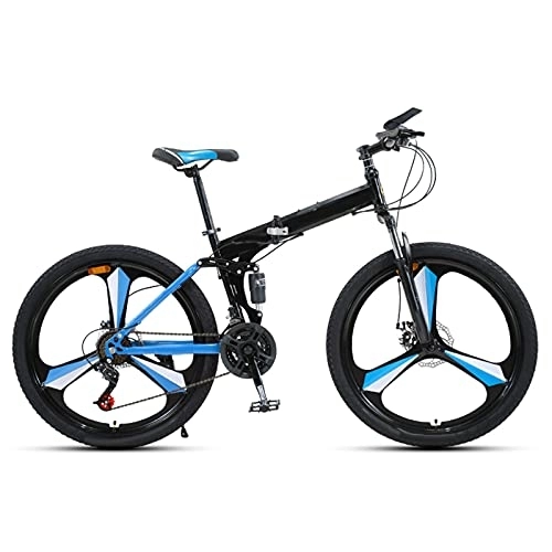 Vélos de montagne pliant : Bewinch Vélo Pliant 24 / 27 Vitesse De Montagne Vélo De 26 Pouces 3-ASSOLE MTB Dual Suspension Vélo Adulte Étudiant Extérieur Sport Vélo, Bleu, 27 Speed